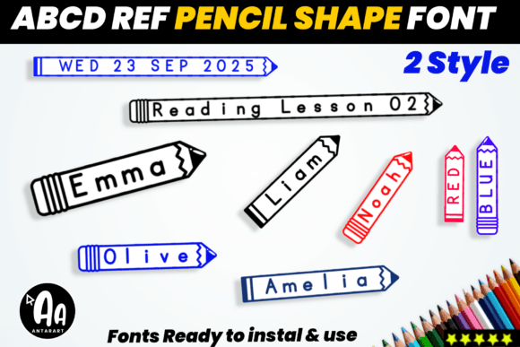 Abcd Ref Pen Shape: A Decorative Font for Distinct Digital Layouts