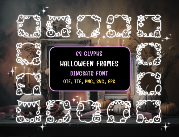 Halloween Frames: A Spooky-Cute Hand-Drawn Dingbats Font