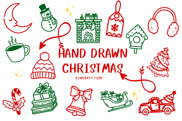 Hand Drawn Christmas: A Festive Dingbat Font for Digital Designers