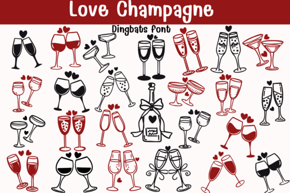 Integrating Love Champagne Dingbats Font into Your Digital Design
