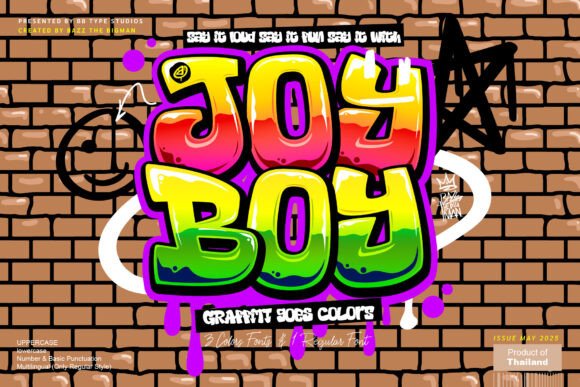 Joy Boy: A Graffiti-Bold Color Font for Editorial Impact