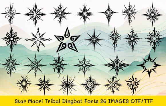 Star Maori Tribal Font for Crafters and Makers
