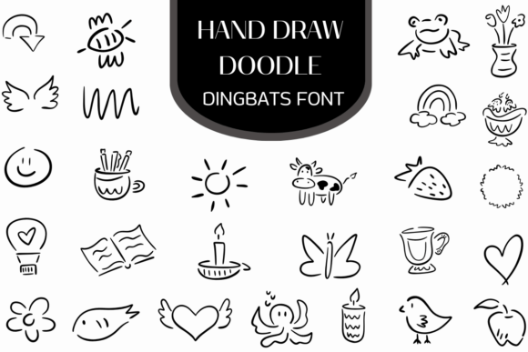The Hand Draw Doodle Dingbats Font for Creative Crafts